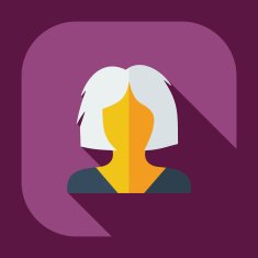 Flat modern design with shadow icon silhouette girl creative hairstyle N4
