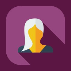 Flat modern design with shadow icon silhouette girl creative hairstyle N8