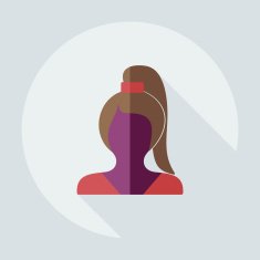 Flat modern design with shadow icon silhouette girl creative hairstyle N15