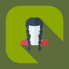 Flat modern design with shadow icon silhouette girl creative hairstyle N16