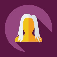 Flat modern design with shadow Man silhouette creative hairstyle N4