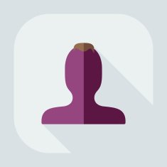 Flat modern design with shadow Man silhouette creative hairstyle N7