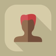 Flat modern design with shadow Man silhouette creative hairstyle N18