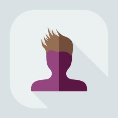Flat modern design with shadow Man silhouette creative hairstyle N19