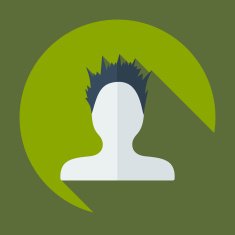 Flat modern design with shadow Man silhouette creative hairstyle N21