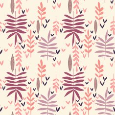 Hand-drawn vintage seamless leaf pattern