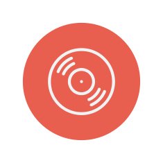Vinyl disc thin line icon