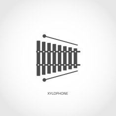 Musical instrument xylophone flat icon