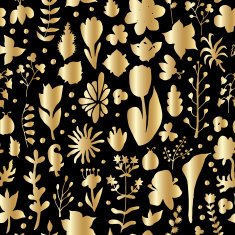 Floral spring gold seamless pattern N2