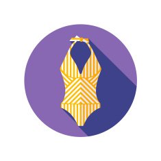 Swimsuit flat icon with long shadow