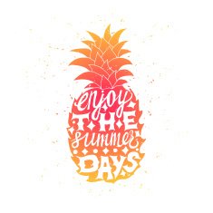 Motivational travel poster with pineapple
