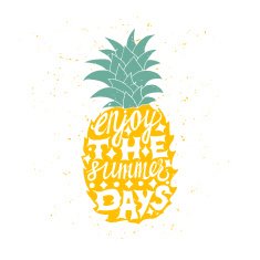 Motivational travel poster with pineapple N3