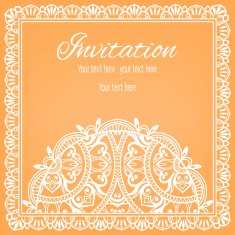 Lace Invitation Card floral and geometric background