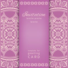 Lace Invitation Card floral and geometric background N2
