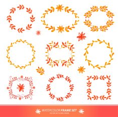and-painted watercolor design elements