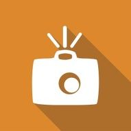 Icon Camera with a long shadow