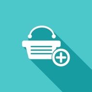 Shopping bags Icon with a long shadow