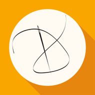 Icon Needle on white circle with a long shadow