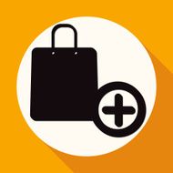 Shopping bags on white circle with a long shadow N2