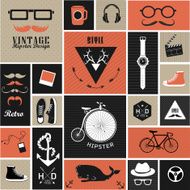 Hipster style elements and icons N21