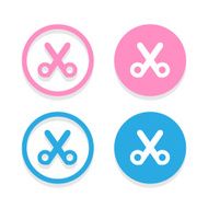 Vector scissors with cut lines isolated on background Illustration EPS10