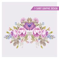 Vintage Flowers Graphic Design - for t-shirt fashion prints