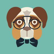 Hipster dog vector illustration