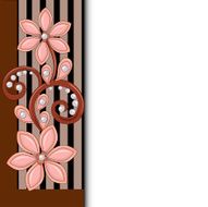 illustration background with floral ornament and pearls