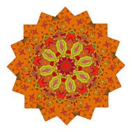 Bright mandala with floral print isolated on a white background