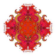 Mandala of red flowers isolated on a white background Vector