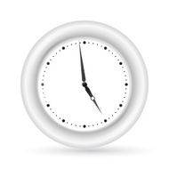 Gray wall clock on the white background