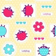 Ladybirds seamless vector pattern N2