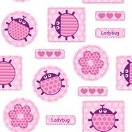 Ladybirds seamless vector pattern N3