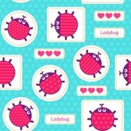 Ladybirds seamless vector pattern N4