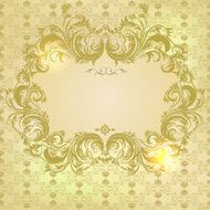 Vector damask background with floral calligraphic frame