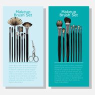 cosmetic banners with makeup brush set