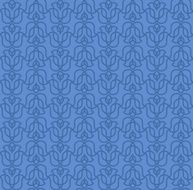 Beautiful Seamless Pattern of Contour Hipster Flowers