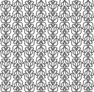 Beautiful Seamless Pattern of Contour Hipster Flowers N2