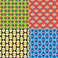 Multicolor set of geometric seamless patterns N2