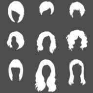 Vector Set of Female Hairdress