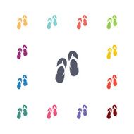 thongs flat icons set