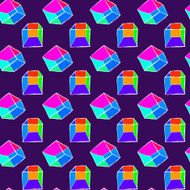 Cube vector seamless pattern
