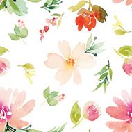 Watercolor flower pattern N26