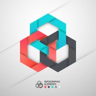 Modern business step origami style options banner N13