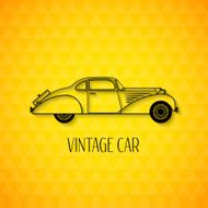 Retro car vintage outline style