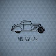 Retro cabriolet car vintage outline style N2