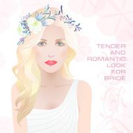 Beauty face of bride Vector illustration