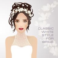 Beauty face of bride Vector illustration N2
