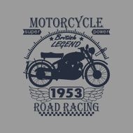 Motorcycle Racing Typography Graphics Label T-shirt Design vec