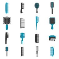 Comb Icons Flat Set